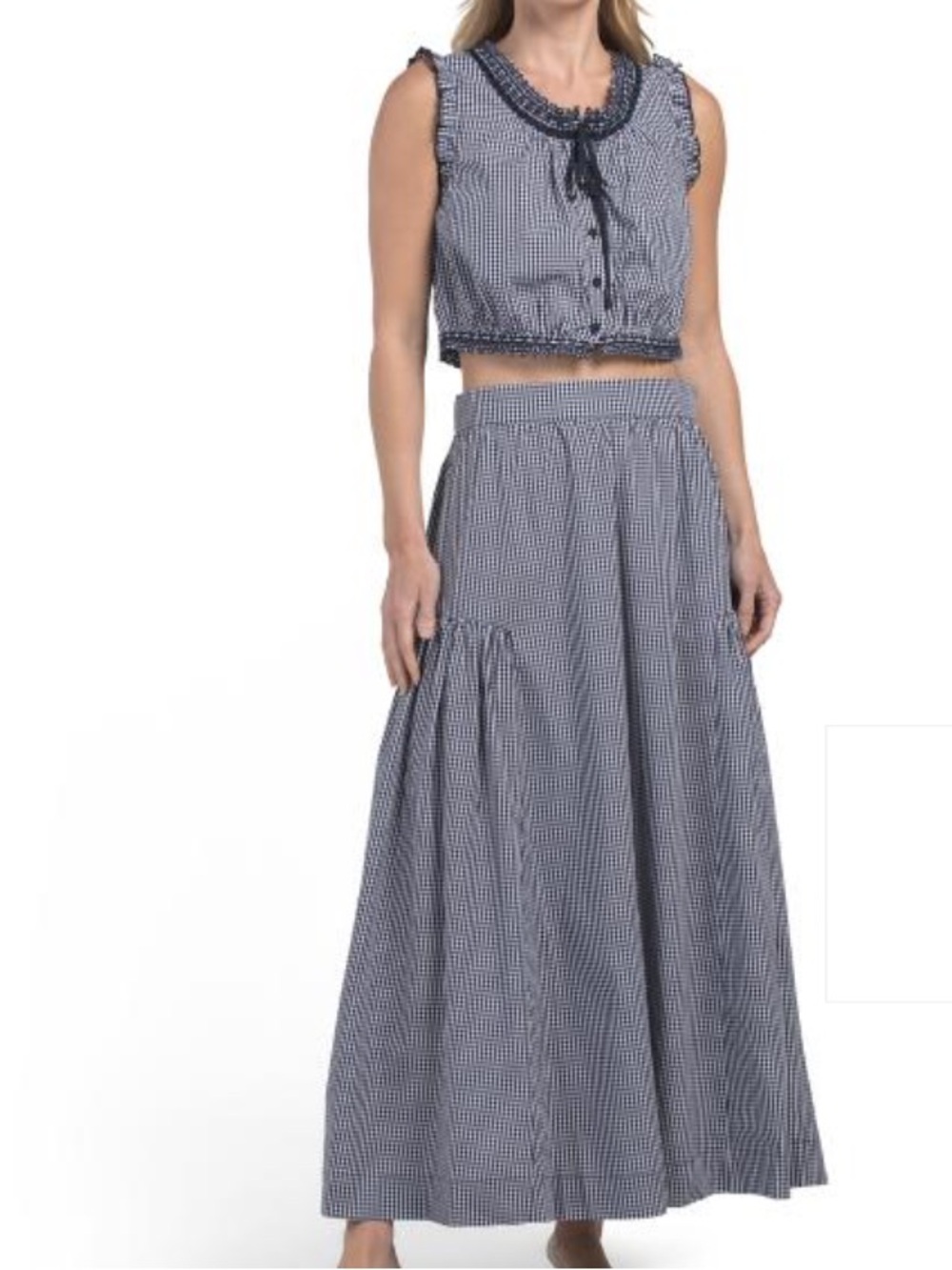 CAROLINE CONSTAS 2pc gingham skirt set